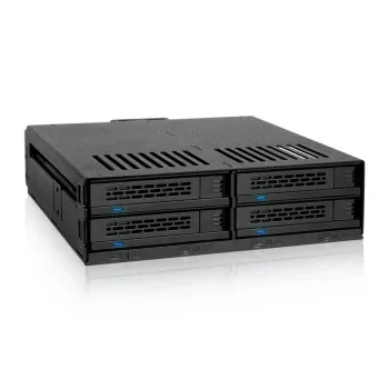 ICY DOCK ExpressCage MB324SP-1B - 4x 2.5 collu SATA/SAS karstās nomaiņas mobilais turētājs 1x 5.25 collu nodalījumam - bezskrūvju paplātes - melns