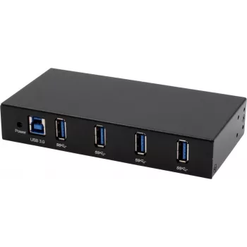 EXSYS EX-11234HMS-2 4 Port USB 3.2 Gen 1 Hub, Din-Rail un sienas stiprinājums, VIA VL817_Q7S mikroshēmojums