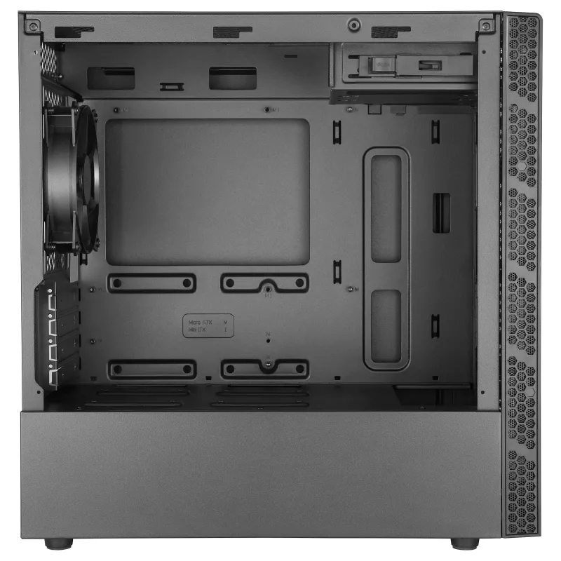 Cooler Master MasterBox MB400L Micro-ATX Mini Tower, Tērauds, Cietais sānu panelis, Bez barošanas bloka
