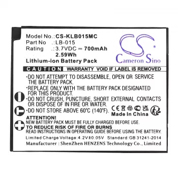 Cameron Sino CS-KLB015MC nomaināmais akumulators Kodak LB-015, WPZ2, 3,7V 750mAh Li-ion
