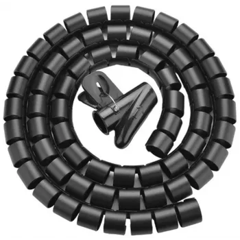 UNITEK Spiral Cable Organizer, 10 metri, 22 mm diametrs, Melns