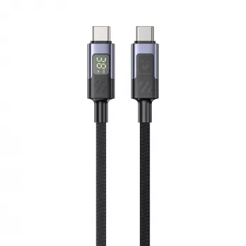 UNITEK USB-C PD 60W 480Mbps kabelis ar displeju 2m pīts melns
