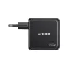 UNITEK GaN lādētājs ar displeju 140W 3xUSB-C 1xUSB-A PD3.0 QC4.0 Melns