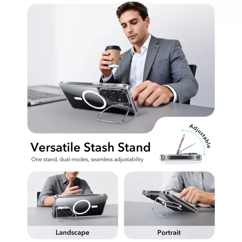 ESR Classic Hybrid Kickstand Magsafe Galaxy S26 Clear