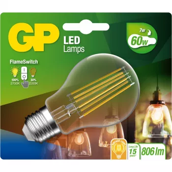 GP Lighting LED FlameSwitch E27 7W (60W) 806 lm Warm White/Flame Effect
