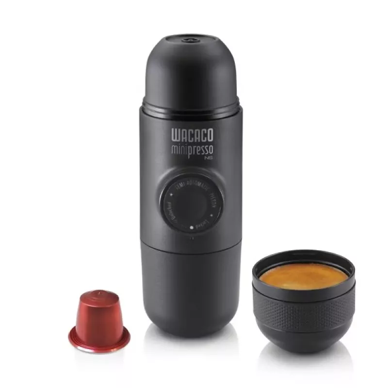 WACACO Minipresso NS pārnēsājama espresso kafijas automāts Nespresso kapsulām, melns