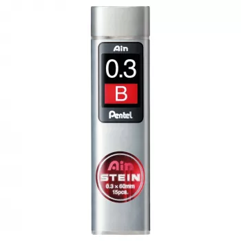 Pentel Ain Stein mehāniskā zīmuļa vads - B - Pelēks - 0,3 mm - 60 mm - 15 gab.
