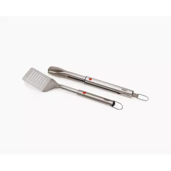 Joseph Joseph GrillOut 2-Piece BBQ Turner & Tongs Set, Grey/Stainless Steel
