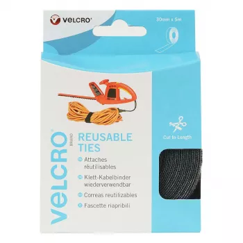 VELCRO ONE-WRAP Āķa un Cilpas Stiprinājuma Lente 30 mm x 5 m Melna