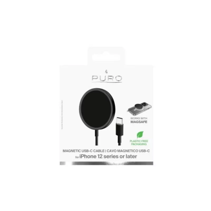 PURO Magnetico MagSafe Wireless Charger 1m Black