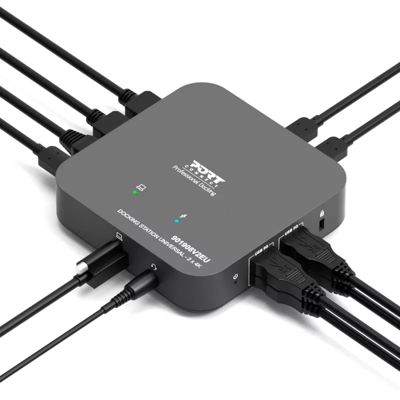 PORT Designs Universal Docking Station - 2 x 4K 2 HDMI ar barošanas bloku - ES