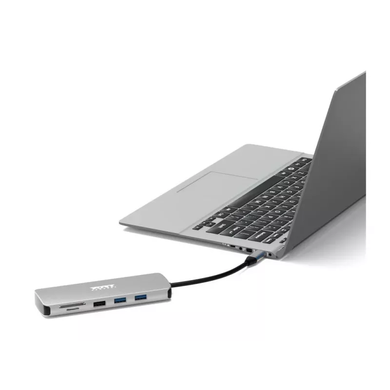 PORT Designs USB-C 9-in-1 Docking Station ar 4K HDMI un 85W PD - Space Grey