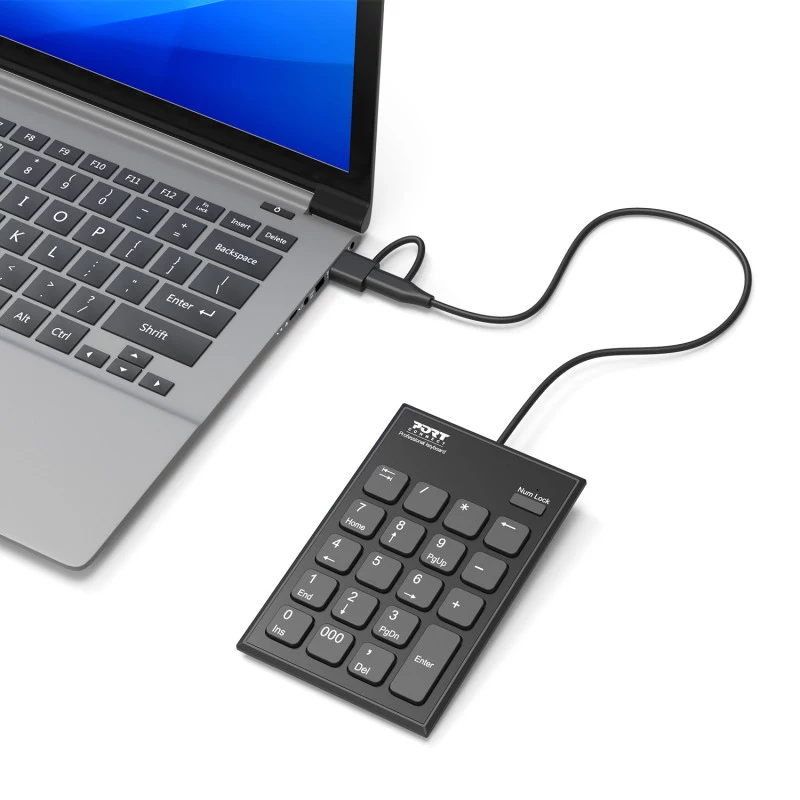 PORT Designs PORT Connect ciparu tastatūra USB-C melna