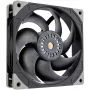 SILVERSTONE TECHNOLOGY SST-FHL140 140mm melns korpusa ventilators, 4-Pin PWM, hidrauliskais gultnis, 0-1500 RPM, 92.5 CFM