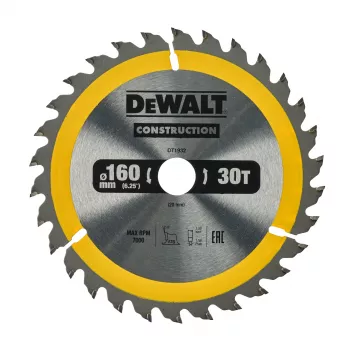 DEWALT TCT ripzāģa asmens 160x20mm 30T +10° slīpums 16mm gredzens