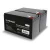2-POWER BUN0248A VRLA noslēgts svina-skābes akumulatoru komplekts (2 iepakojumā) - 12V 12Ah 12000mAh - Melns - Aizstāj RBC6