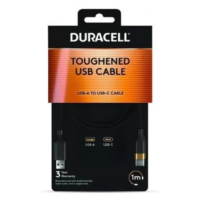 2-Power 1m USB-A uz USB-C kabelis - Melns