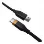 2-POWER 2m USB-A uz USB-C 60W uzlādes un datu kabelis - Melns
