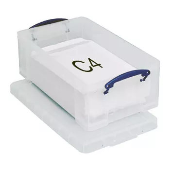Really Useful Boxes 12C Uzglabāšanas kaste - 12 litri - Caurspīdīga - Taisnstūra - Polipropilēns - Aizspiežams vāks