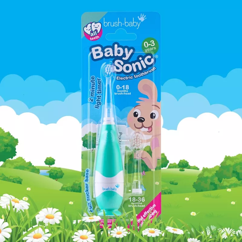 BRUSH BABY Baby Sonic Sonic Toothbrush 0-3 Years Marine