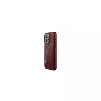 Mujjo iPhone 15 Pro Max Wallet Leather Case - Burgundy