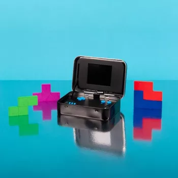 FIZZ CREATIONS Tetris retro arkādes rokas konsoles, krāsaina, metāla korpuss