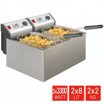 FRITEL profesionāls fritieris 16 litri 6.6kW nerūsējošais tērauds