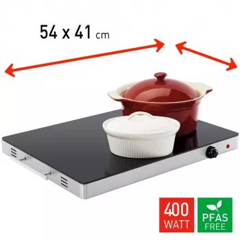 FRITEL Family WT 2478 Šķīvju sildītājs 400W Melns/Nerūsējošais tērauds