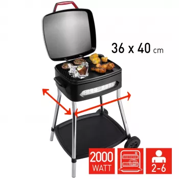 FRITEL Family BBQ 3278 Electric Barbecue Grill Red/Black