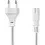 Nedis strāvas kabelis - Eiropas kontaktdakša uz IEC-320-C7, 3,00 m, taisns, plakans, PVC, balts