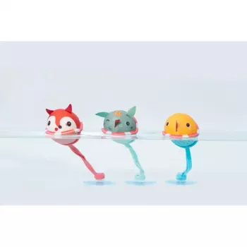 Lilliputiens 3 peldu bumbiņu komplekts ar piesūcekņiem - Joe the Dragon 3m+