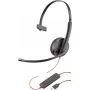 Poly Blackwire C3210 USB-C - 3200 Series - Vadu viens auss austiņas ar trokšņu slāpējošu mikrofonu - Melns