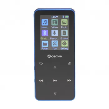 Denver MP-1830BU MP4 atskaņotājs ar Bluetooth, 1,8 collu displejs, 4GB, zils