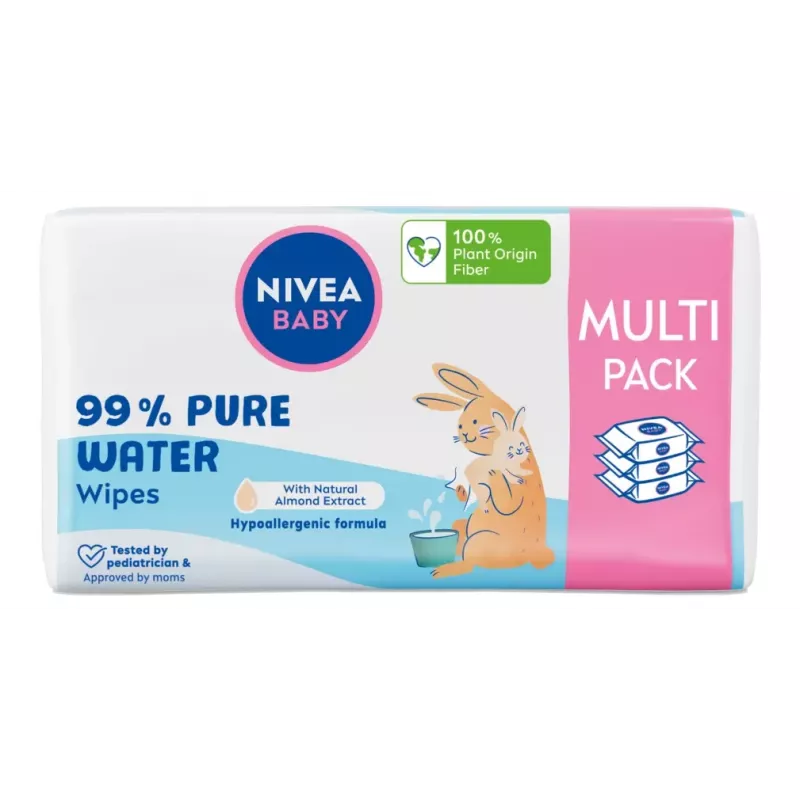 NIVEA Baby Pure Water mitrās salvetes zīdaiņiem 3x57