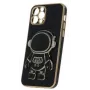 iLike Samsung Galaxy A34 5G Astronaut Case - Caurspīdīgs ar astronauta grafiku, TPU aizmugurējais vāciņš ar statīvu