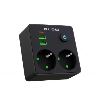 BLOW Power Strip R-20 PRx2 2xUSB-A USB-C Black