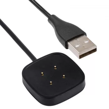 Akyga AK-SW-27 magnētisks USB uzlādes kabelis Fitbit Versa 3 / Sense, 1 m, melns