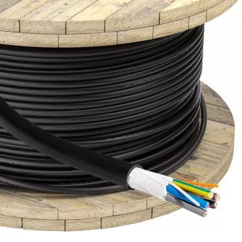 Akyga AK-SC-E12 CU 5x6 + 2x0.5 3-Phase 32A 450/750V 1m EV uzlādes kabelis