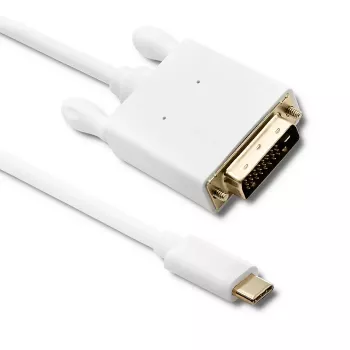 Qoltec USB 3.1 Type-C vīriešu uz DVI-D vīriešu adaptera kabelis 2m 4K