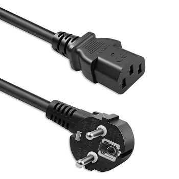 QOLTEC Barošanas kabelis SCHUKO CEE Leņķa spraudnis IEC C13 2m Melns