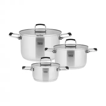 TEESA COOK PRIME 6-daļīgs katlu komplekts, nerūsējošais tērauds, saderīgs ar indukciju