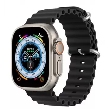 Dux Ducis Silikona pulksteņa siksniņa Apple Watch 8/7/6/5/4/3/2/SE (38/40/41mm) - Melna