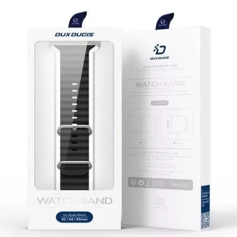 Dux Ducis Silikona pulksteņa siksniņa Apple Watch 8/7/6/5/4/3/2/SE (38/40/41mm) - Melna
