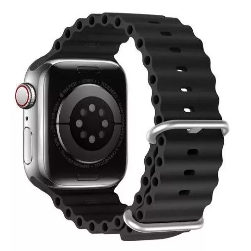 Dux Ducis Silikona pulksteņa siksniņa Apple Watch 8/7/6/5/4/3/2/SE (38/40/41mm) - Melna