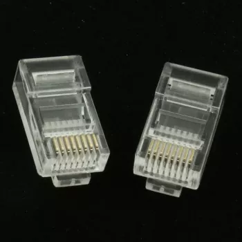 Gembird LC-8P8C-001/50 RJ45 Cat5e savienotājs 8P8C 30µ zeltījums 50 iepakojums Caurspīdīgs