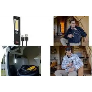 Brennenstuhl LED uzlādējama rokas lampa PL 200 AC, melna/pelēka, 200 lm, COB LED, USB-C, ar klipsi un magnētu