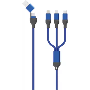 2GO 797360 USB kabelis 1,2 m USB A/USB C USB C/Micro-USB B/Lightning Melns - Zils