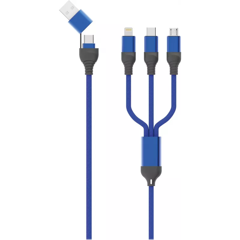 2GO 797360 USB kabelis 1,2 m USB A/USB C USB C/Micro-USB B/Lightning Melns - Zils