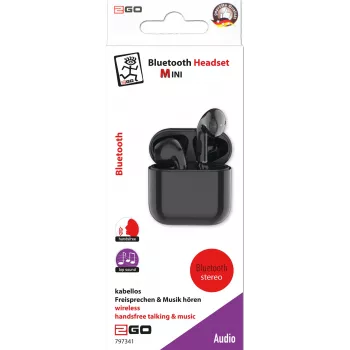 2GO TWS Mini bezvadu austiņas ar zvaniem/mūziku, Bluetooth 5.0, melnas (797341)