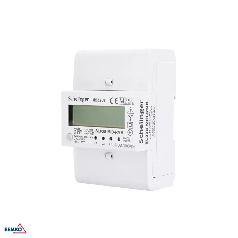 3-Phase MID Energy Meter 100A Schelinger A31-SL03B-MID